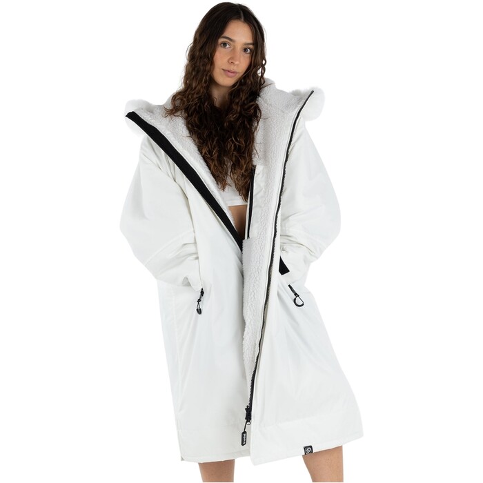 2024 Dryrobe Adulto Advance Cambio De Manga Largo Robe LS-DA-WHT-GRY - White / Grey